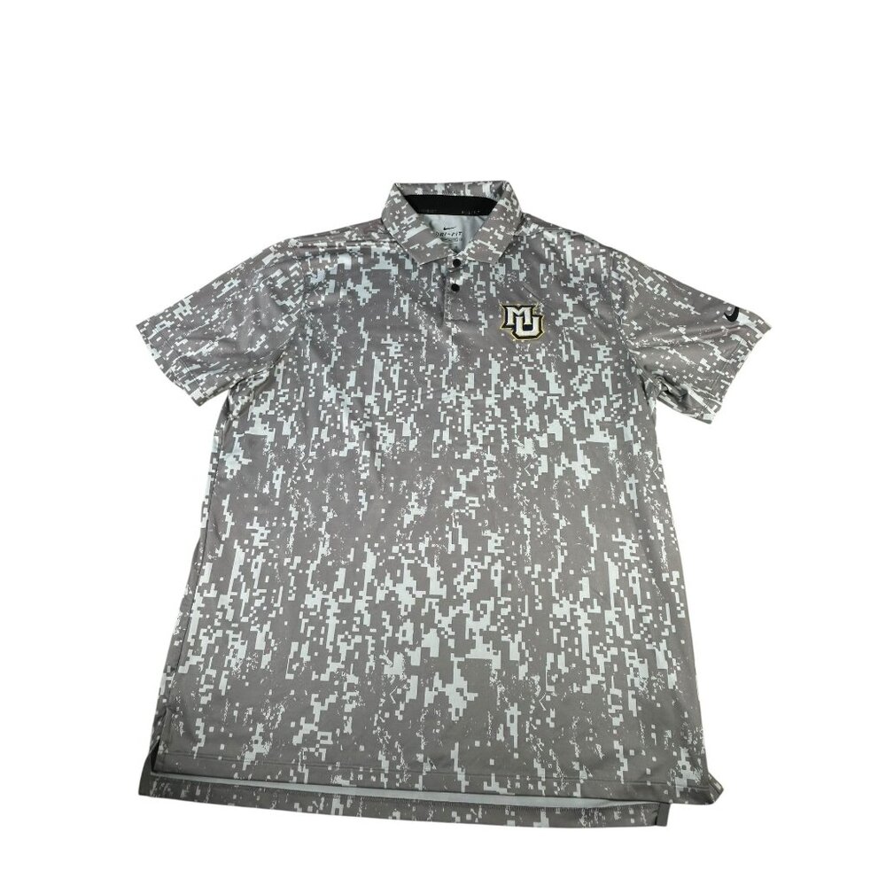 Marquette University Nike Golf Dri-Fit Polo Gray Digital Camo Design Men's Sz L - Picture 2 of 8